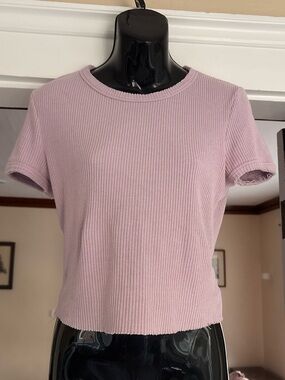 Urban Outfitters Lavender Ribbed Cropped Tee